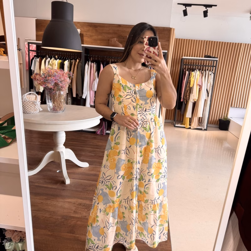 Vestido midi limões